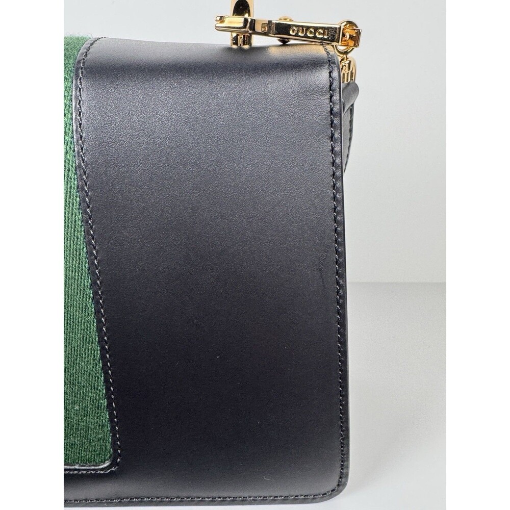 Gucci Sylvie Web Black Leather Shoulder Bag with dust bag & COA authenticated - Picture 9 of 16